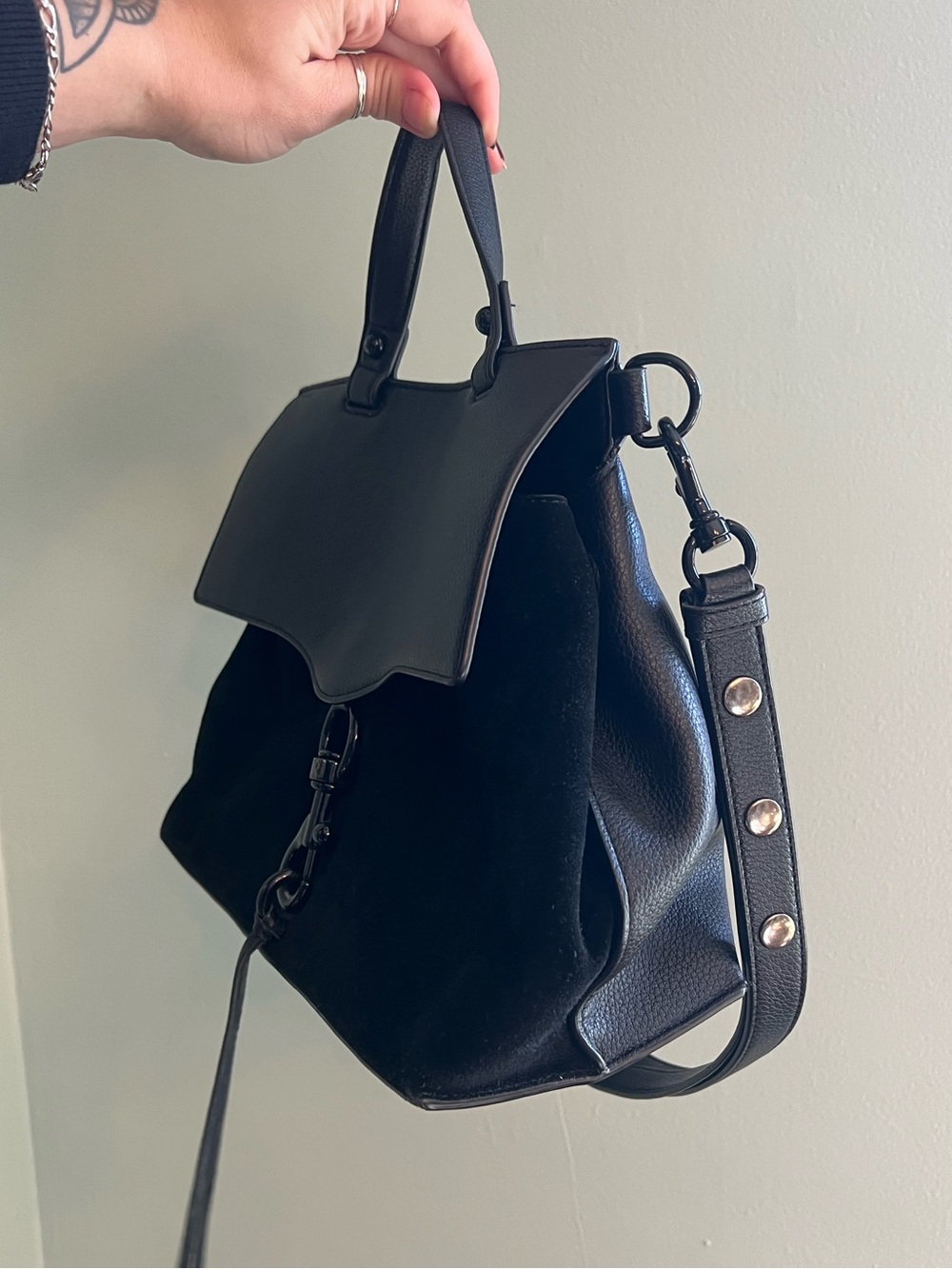 Rebecca Minkoff suede and leather Keith bag
